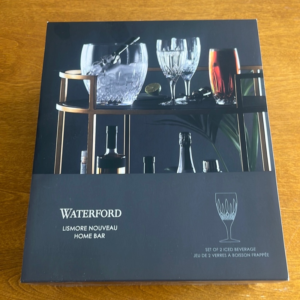 NWOT Waterford Lismore Nouveau - Set of Two Iced Beverage Glasses